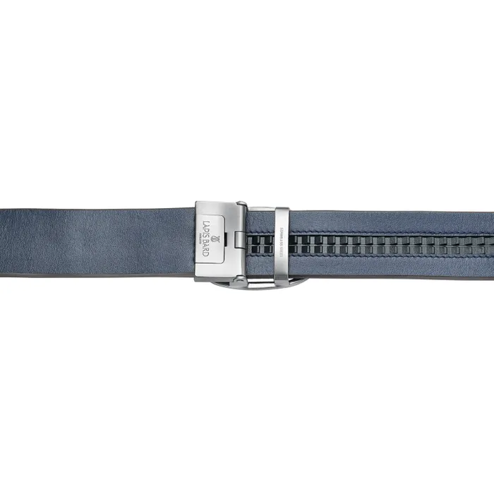 Lapis Bard Nova Belt Chrome 35 MM Buckle Dual-Toned Leather - Brown & Navy Blue