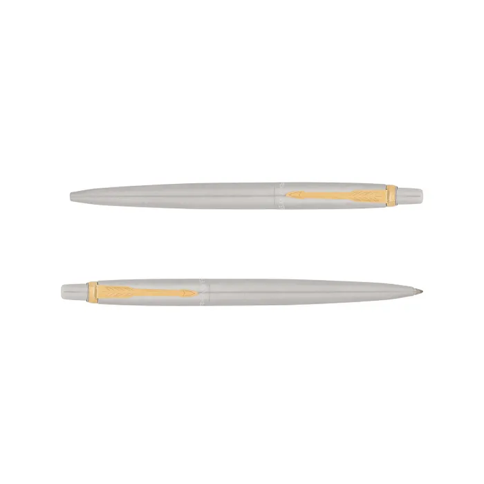 Parker Giftset Jotter Stainless Steel Ballpoint Pen With Gold Trim & Notebook