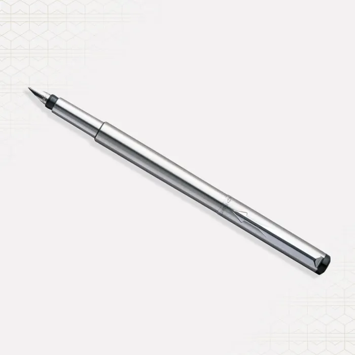Parker Vector Stainless Steel Fountain Pen With Chrome Trim-Fine