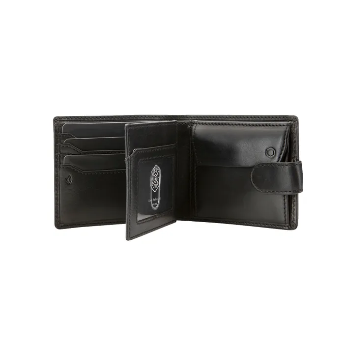 Jekyll & Hide 2790 Bifold Wallet With Coin And ID Window - Black