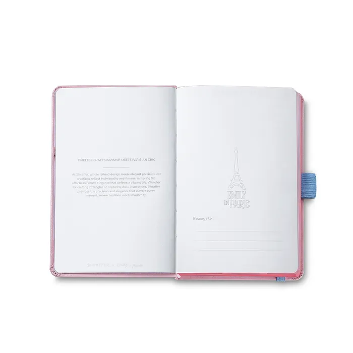 Sheaffer Emily in Paris Small Journal 90 GSM Ink Friendly with Embossed Eiffel Tower - Pink
