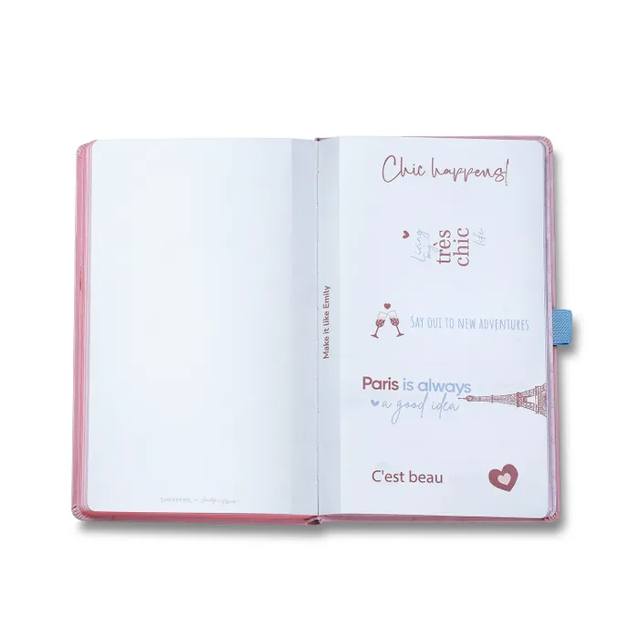 Sheaffer Emily in Paris Medium Journal 90 GSM Ink Friendly with Embossed Eiffel Tower - Pink