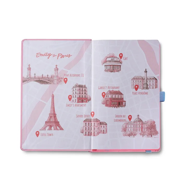 Sheaffer Emily in Paris Medium Journal 90 GSM Ink Friendly with Embossed Eiffel Tower - Pink