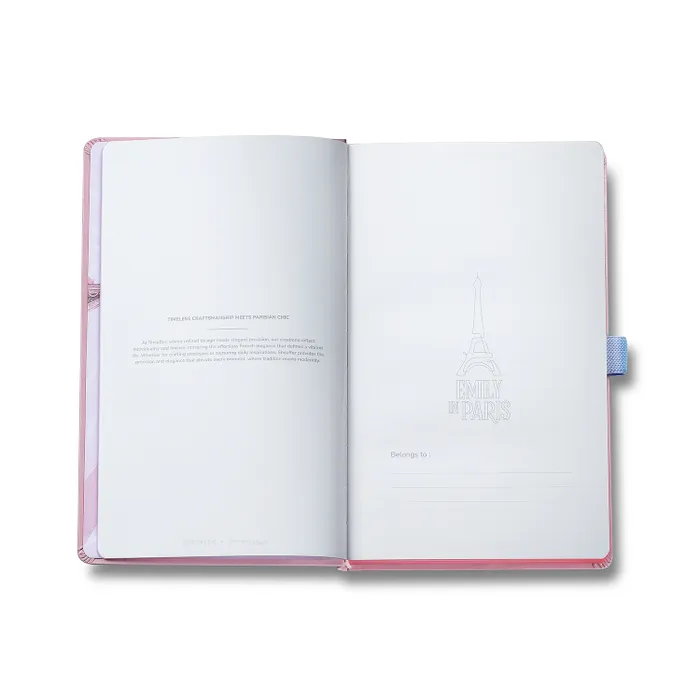Sheaffer Emily in Paris Medium Journal 90 GSM Ink Friendly with Embossed Eiffel Tower - Pink