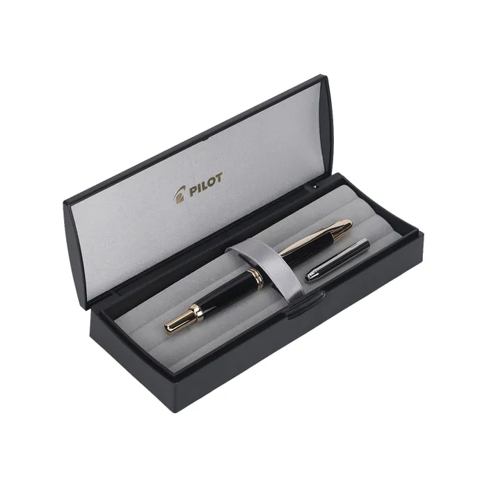 Pilot FC1500 RG Glossy Black Capless Retractable Fountain Pen with Gold Trims-Medium
