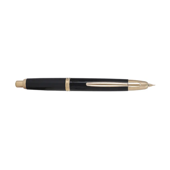 Pilot FC1500 RG Glossy Black Capless Retractable Fountain Pen with Gold Trims-Medium