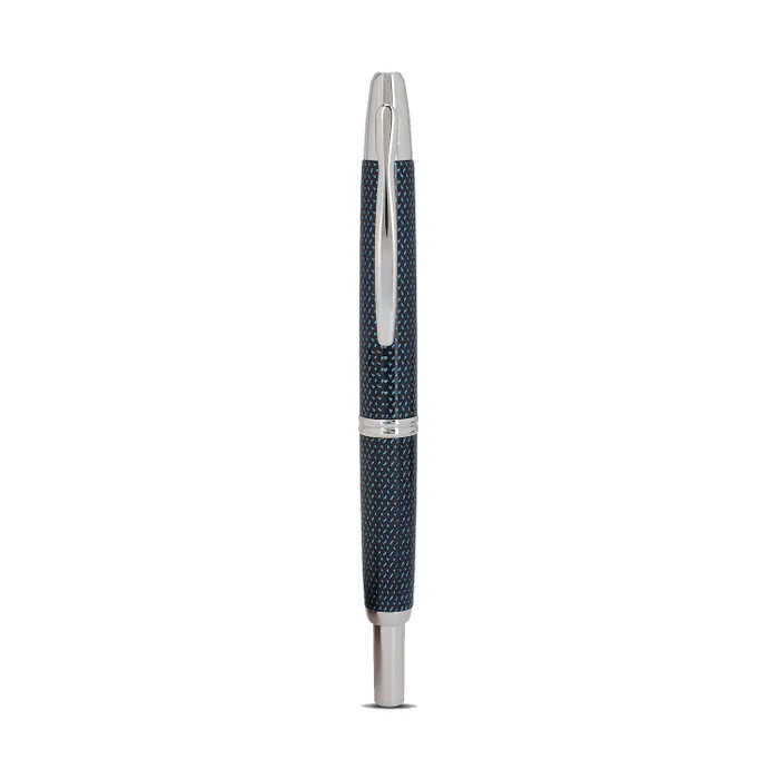 Pilot 2082 Kasuri Blue Capless Retractable Fountain Pen with Rhodium-Plated Trims
