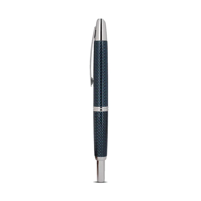 Pilot 2082 Kasuri Blue Capless Retractable Fountain Pen with Rhodium-Plated Trims