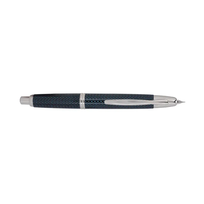 Pilot 2082 Kasuri Blue Capless Retractable Fountain Pen with Rhodium-Plated Trims