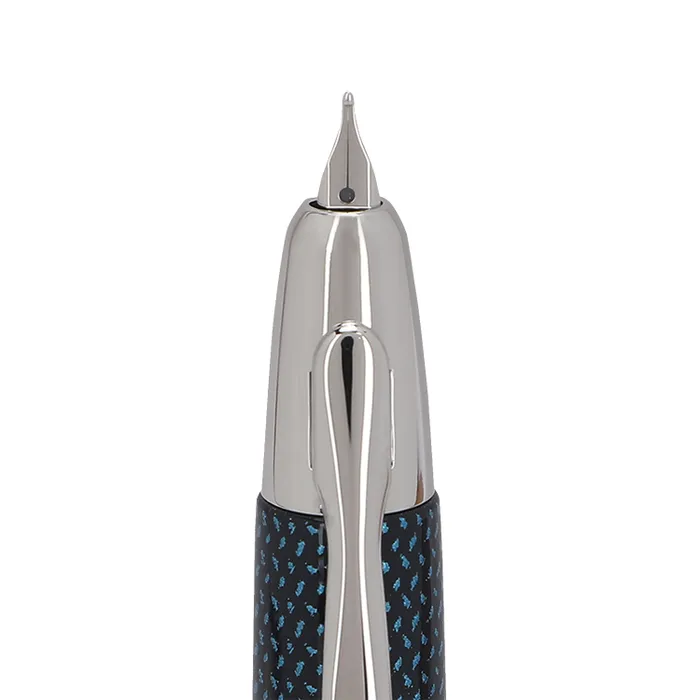 Pilot 2082 Kasuri Blue Capless Retractable Fountain Pen with Rhodium-Plated Trims