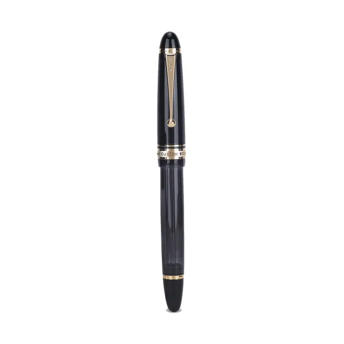 Pilot 2196 Custom 823 Black Fountain Pen with Ink Bottle-Medium