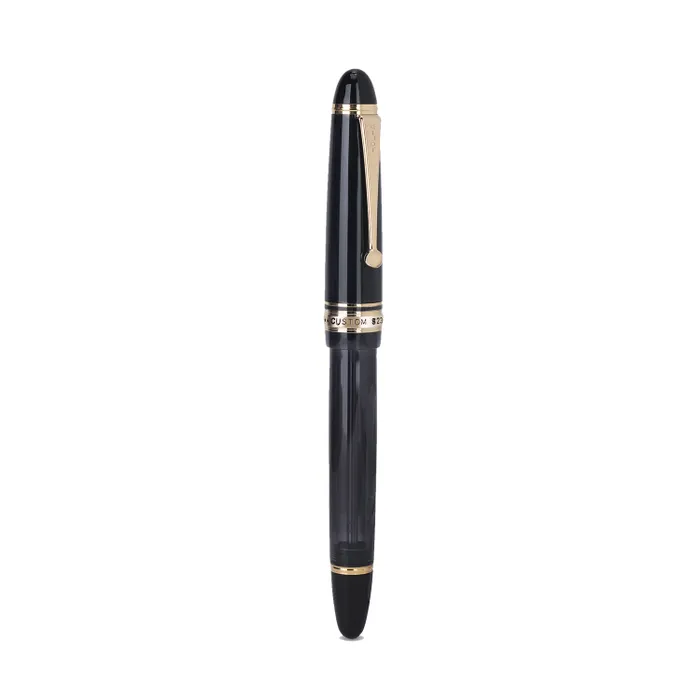 Pilot 2196 Custom 823 Black Fountain Pen with Ink Bottle-Medium