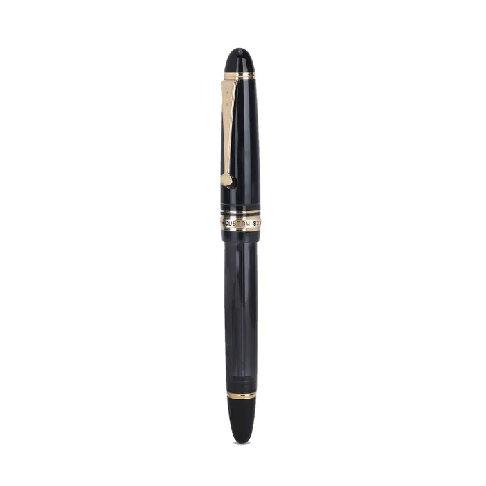 Pilot 2196 Custom 823 Black Fountain Pen with Ink Bottle-Medium
