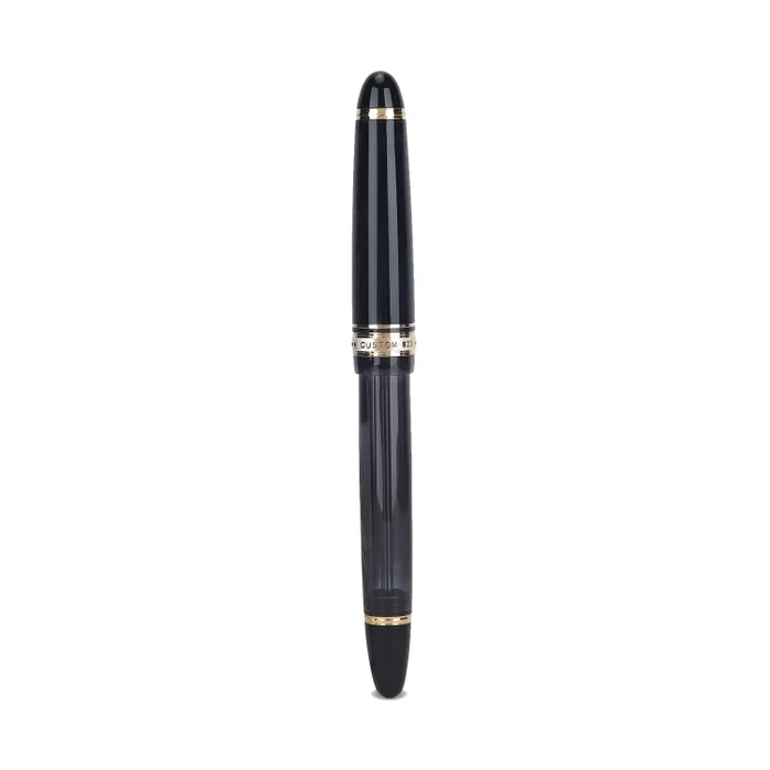 Pilot 2196 Custom 823 Black Fountain Pen with Ink Bottle-Medium