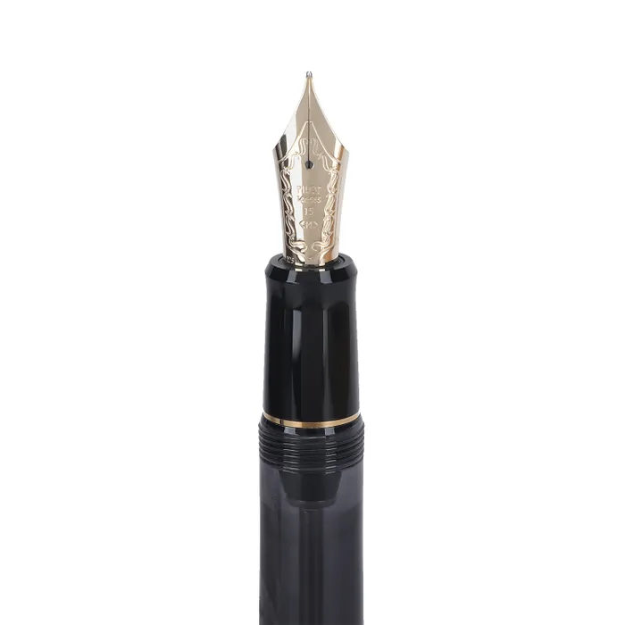 Pilot 2196 Custom 823 Black Fountain Pen with Ink Bottle-Medium