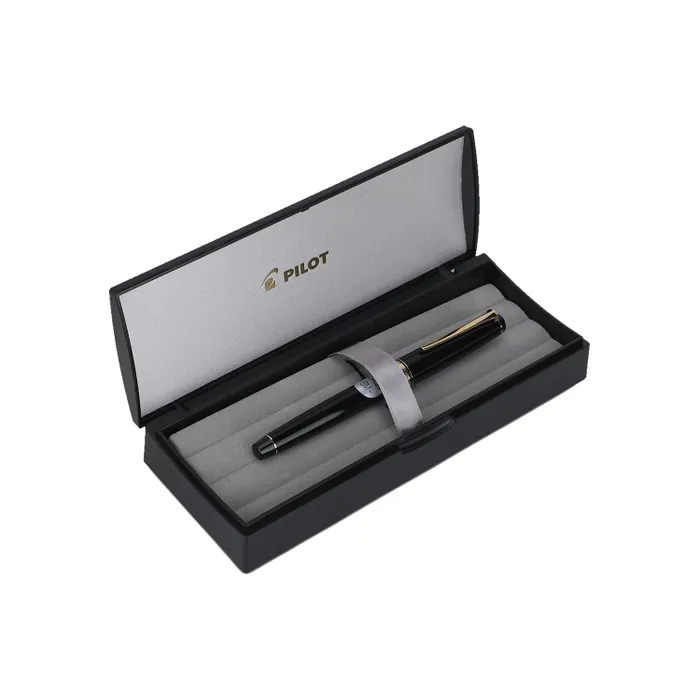 Pilot 2116 Falcon Black & Gold with Rhodium-Plated Trims Fountain Pen-Medium