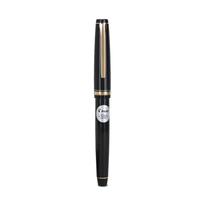 Pilot 2116 Falcon Black & Gold with Rhodium-Plated Trims Fountain Pen-Medium