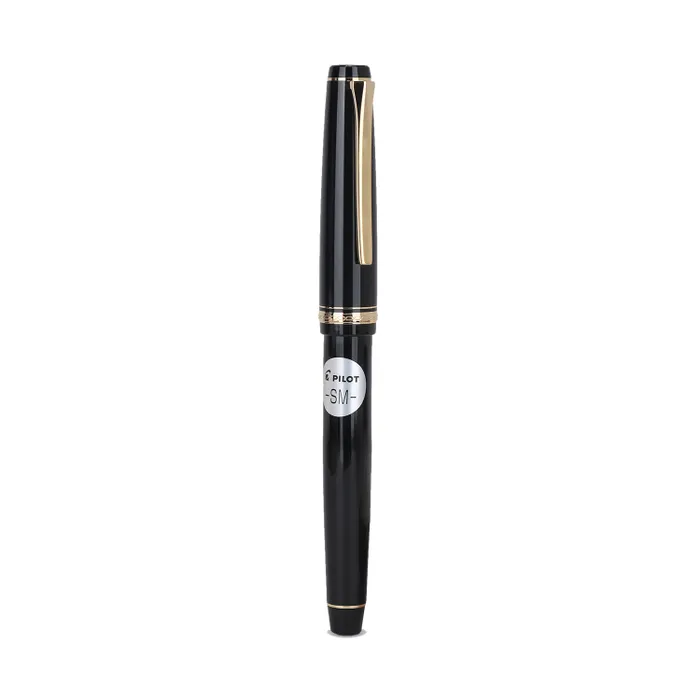 Pilot 2116 Falcon Black & Gold with Rhodium-Plated Trims Fountain Pen-Medium