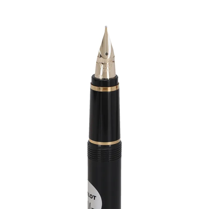 Pilot 2116 Falcon Black & Gold with Rhodium-Plated Trims Fountain Pen-Medium