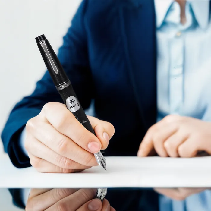 Pilot 2294 Justus 95 Net Black with Silver Trims Fountain Pen-Medium