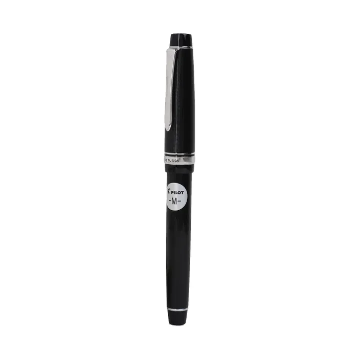 Pilot 2297 Justus 95 Black Stripe Fountain Pen with Silver Trim Fountain Pen-Medium