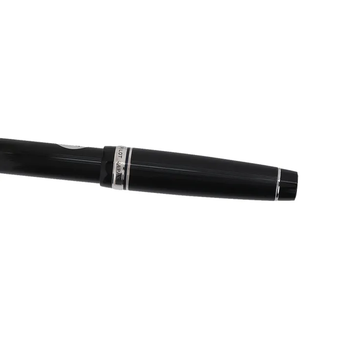Pilot 2297 Justus 95 Black Stripe Fountain Pen with Silver Trim Fountain Pen-Medium