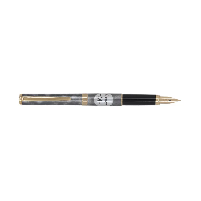 Pilot 2101 Cavalier Black & Grey Fountain Pen-Medium