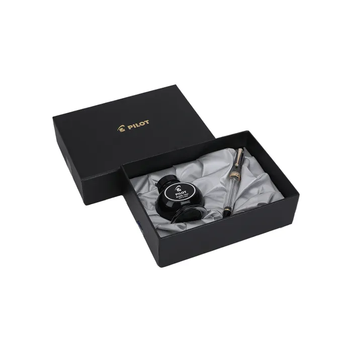 Pilot 2335 Custom 823 Clear Fountain Pen with Ink Bottle-Medium