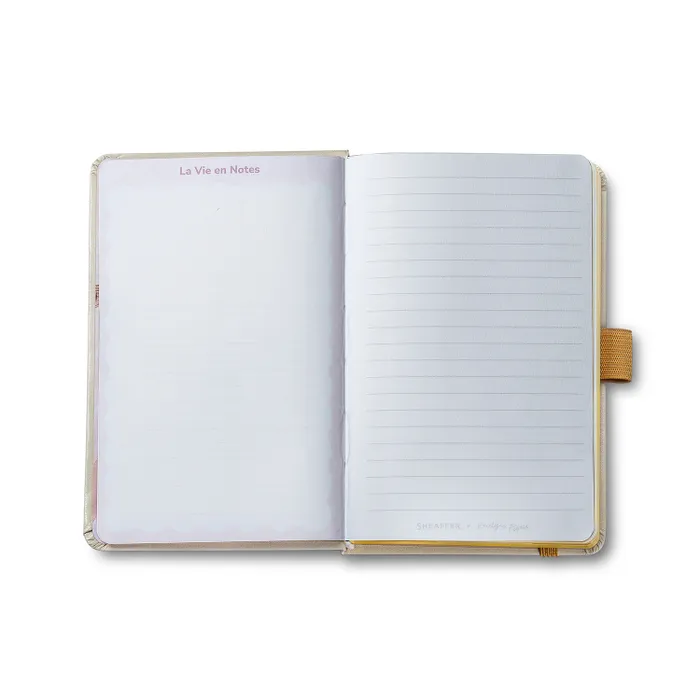 Sheaffer 100 Emily in Paris 9377 Champagne Gold Ballpoint Pen with Champagne Gold Trim and Hardbound Small Notebook Gift Set