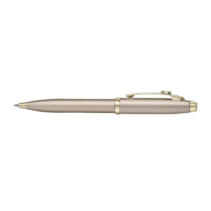 Sheaffer 100 Emily in Paris 9377 Champagne Gold Ballpoint Pen with Champagne Gold Trim and Hardbound Small Notebook Gift Set