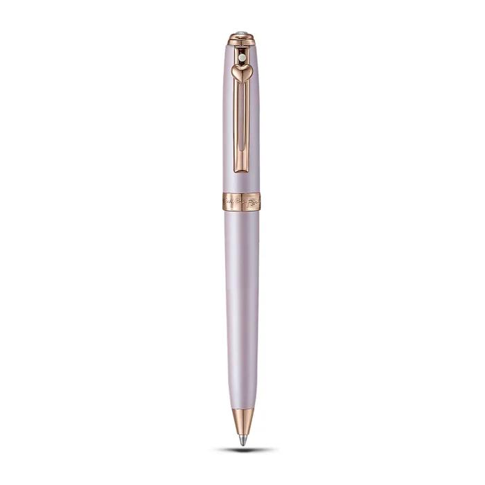 Sheaffer Emily in Paris Prelude Mini 9810 Pastel Pink Ballpoint Pen with Swarovski Crystal and Full-Grain Leather Credit Card Holder Gift Set