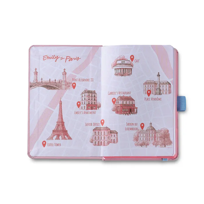 Sheaffer Emily in Paris Prelude Mini 9810 Pastel Pink Ballpoint Pen with Swarovski Crystal and Small Hardbound Notebook Gift Set