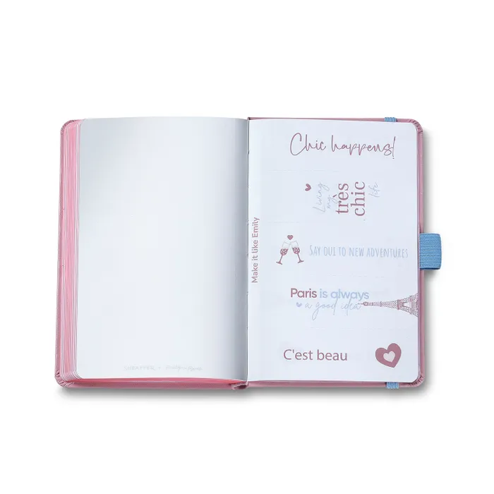 Sheaffer Emily in Paris Prelude Mini 9810 Pastel Pink Ballpoint Pen with Swarovski Crystal and Small Hardbound Notebook Gift Set