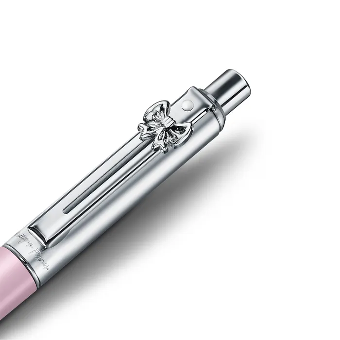 Sheaffer Sentinel Emily in Paris E321 Pink Matte Finish Ballpoint Pen with Chrome-Plated Trims and Bow-Shaped Clip Emblem