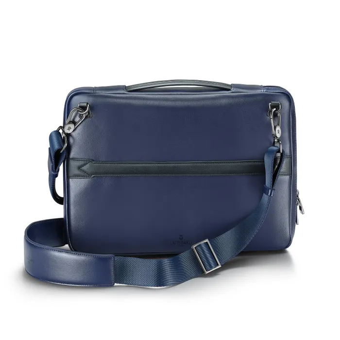 Lapis Bard Crossover Desert Bloom Cactus Leather 14-inch Laptop Bag with Shoulder Strap - Blue