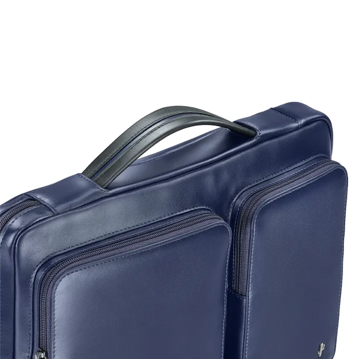 Lapis Bard Crossover Desert Bloom Cactus Leather 14-inch Laptop Bag with Shoulder Strap - Blue