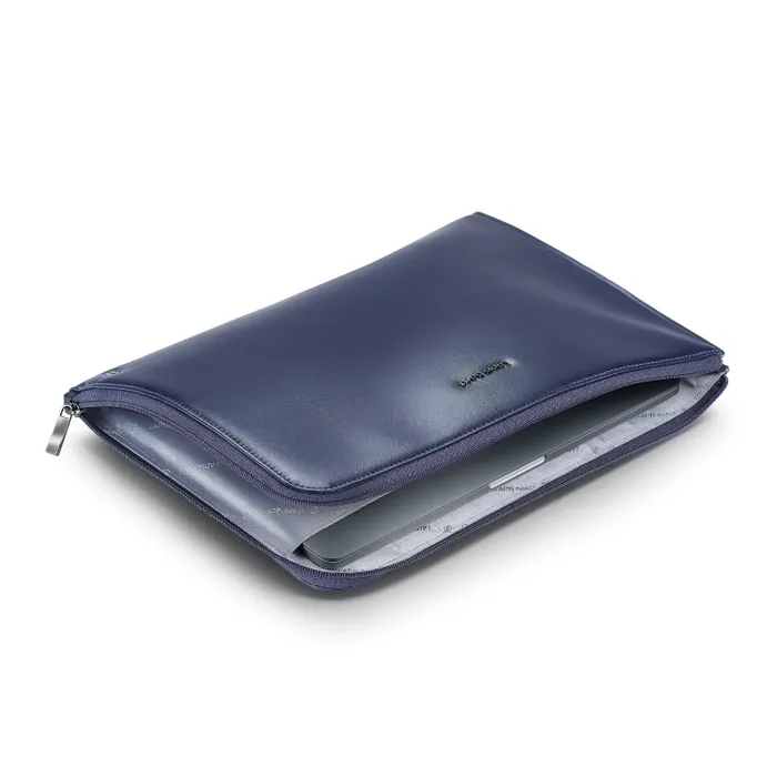 Lapis Bard Crossover Desert Bloom Cactus Leather 14-inch Laptop Sleeve - Blue