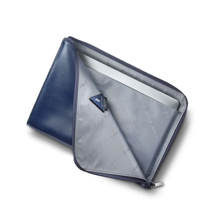 Lapis Bard Crossover Desert Bloom Cactus Leather 14-inch Laptop Sleeve - Blue