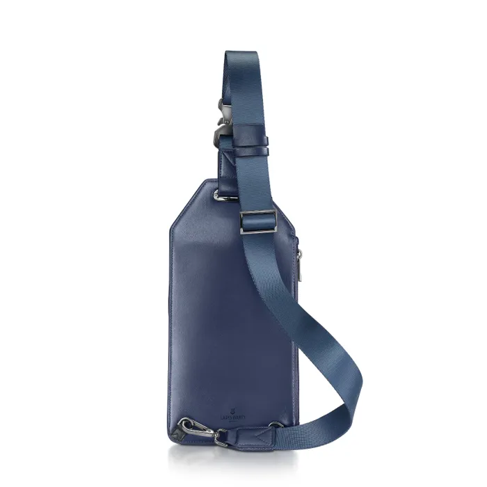 Lapis Bard Crossover Desert Bloom Cactus Leather Crossbody Bag - Blue