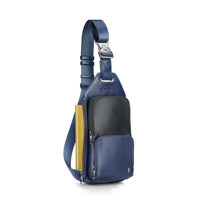 Lapis Bard Crossover Desert Bloom Cactus Leather Crossbody Bag - Blue