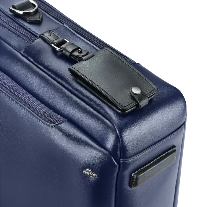 Lapis Bard Crossover Desert Bloom Cactus Leather 16-inch Briefcase Bag - Blue