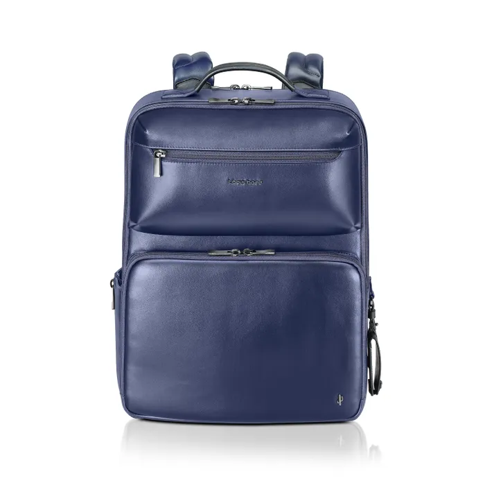 Lapis Bard Crossover Desert Bloom Cactus Leather 16-inch Backpack - Blue