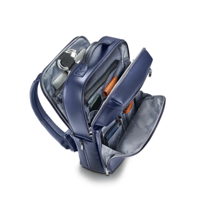 Lapis Bard Crossover Desert Bloom Cactus Leather 16-inch Backpack - Blue
