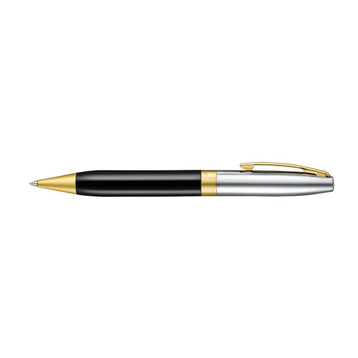 Sheaffer Legacy 9065 Glossy Black and Chrome Bi-color Ballpoint Pen with 14K PVD Gold-Plated, Stainless Steel Trims