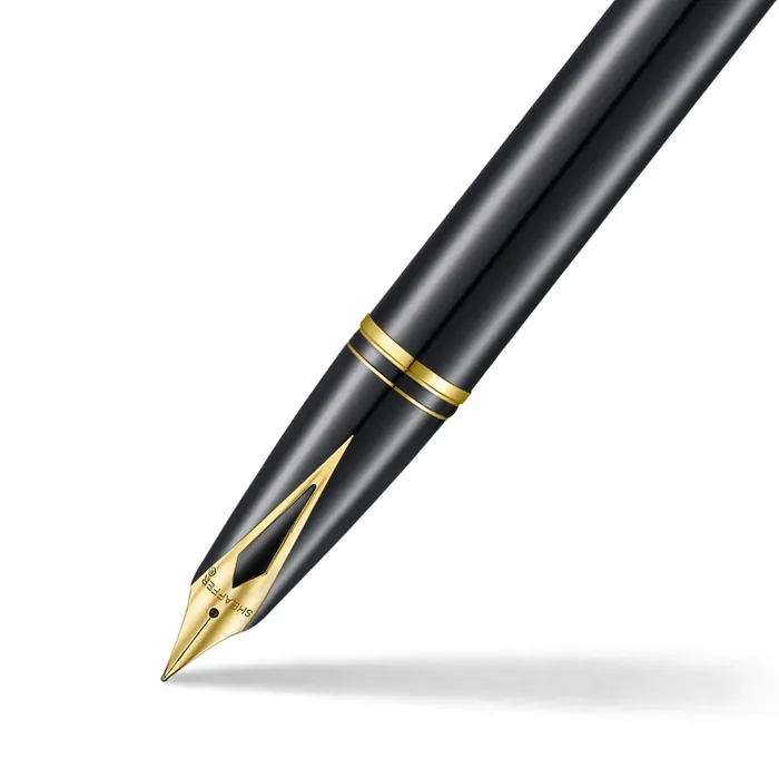 Sheaffer Legacy 9065 Glossy Black and Chrome Bi-color Fountain Pen with 14K PVD Gold-Plated, Stainless Steel Inlaid Nib and Trims (Fine)