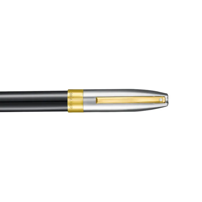 Sheaffer Legacy 9065 Glossy Black and Chrome Bi-color Fountain Pen with 14K PVD Gold-Plated, Stainless Steel Inlaid Nib and Trims (Fine)