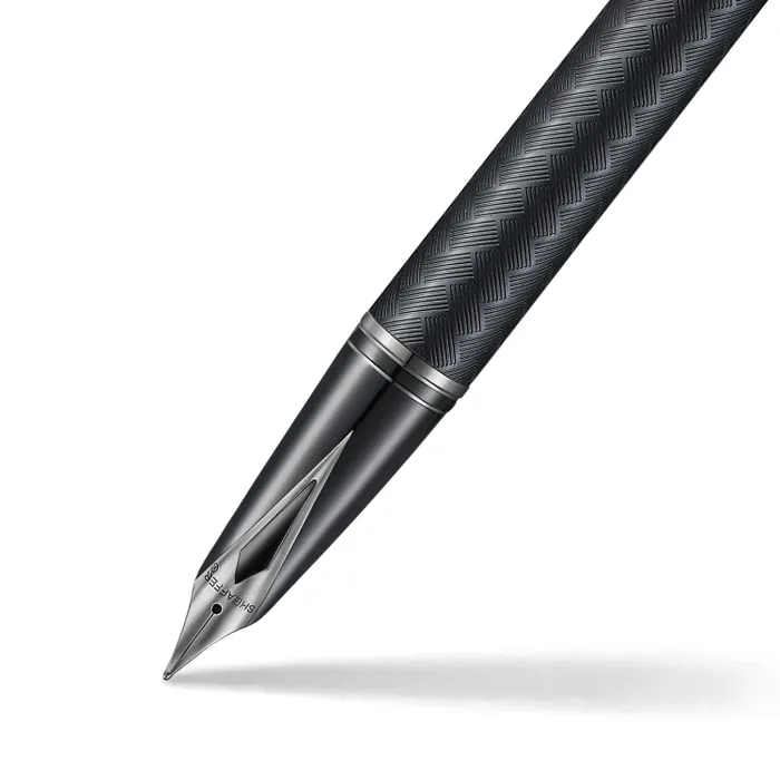 Sheaffer Legacy Chevron 9066 Matte Black Fountain Pen with PVD Gunmetal Inlaid Nib and Trims (Medium)