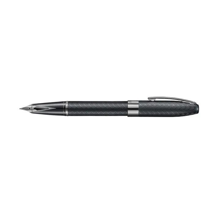 Sheaffer Legacy Chevron 9066 Matte Black Fountain Pen with PVD Gunmetal Inlaid Nib and Trims (Medium)