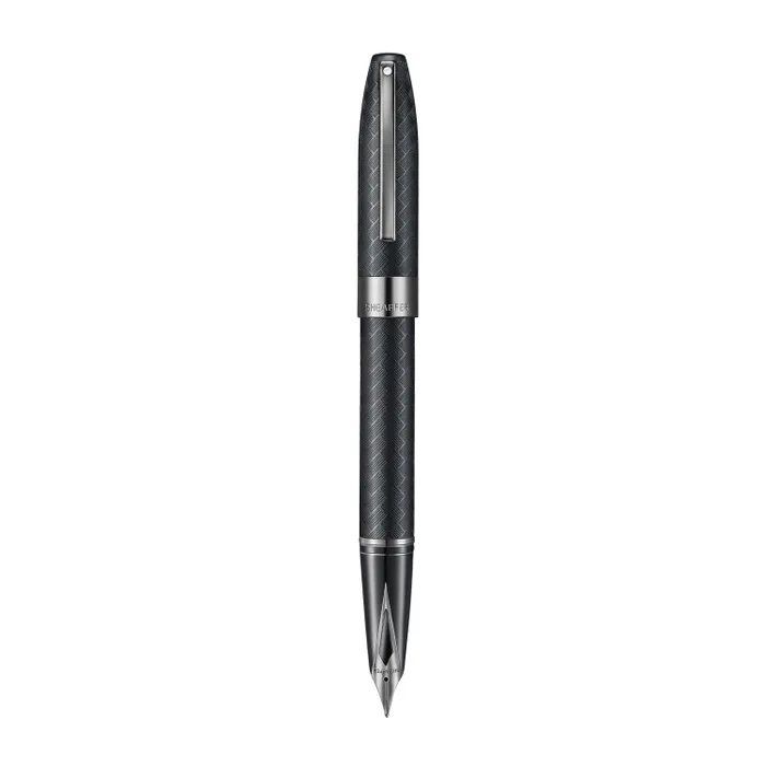 Sheaffer Legacy Chevron 9066 Matte Black Fountain Pen with PVD Gunmetal Inlaid Nib and Trims (Medium)