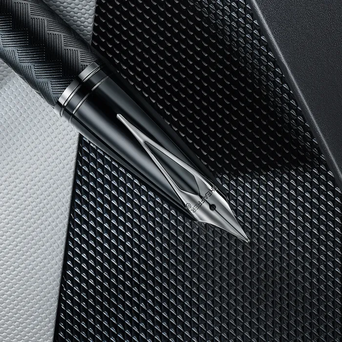 Sheaffer Legacy Chevron 9066 Matte Black Fountain Pen with PVD Gunmetal Inlaid Nib and Trims (Medium)